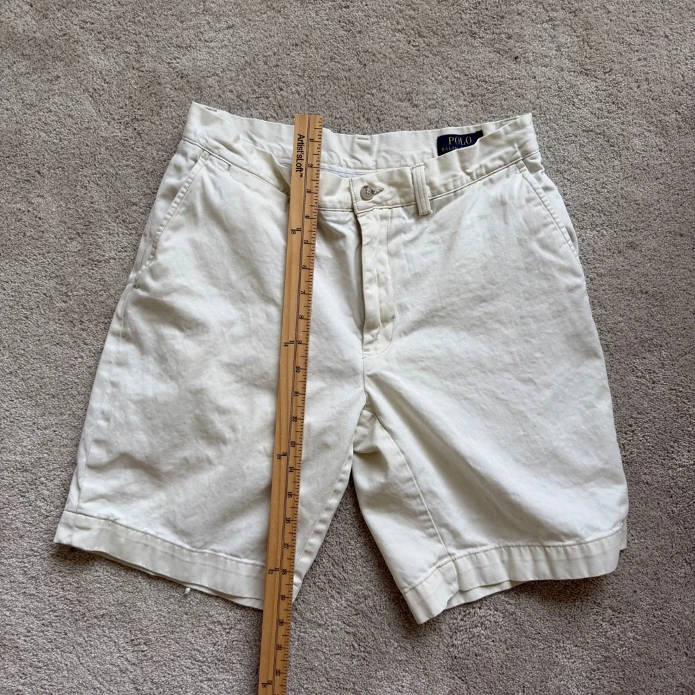 Polo Ralph Lauren Classic Fit 9 Inch Chino Shorts Cream Bleached 32